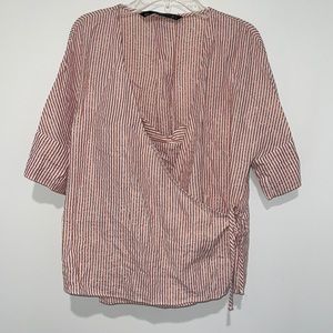 EUC Zara Rose Gold Striped Top w/Cami